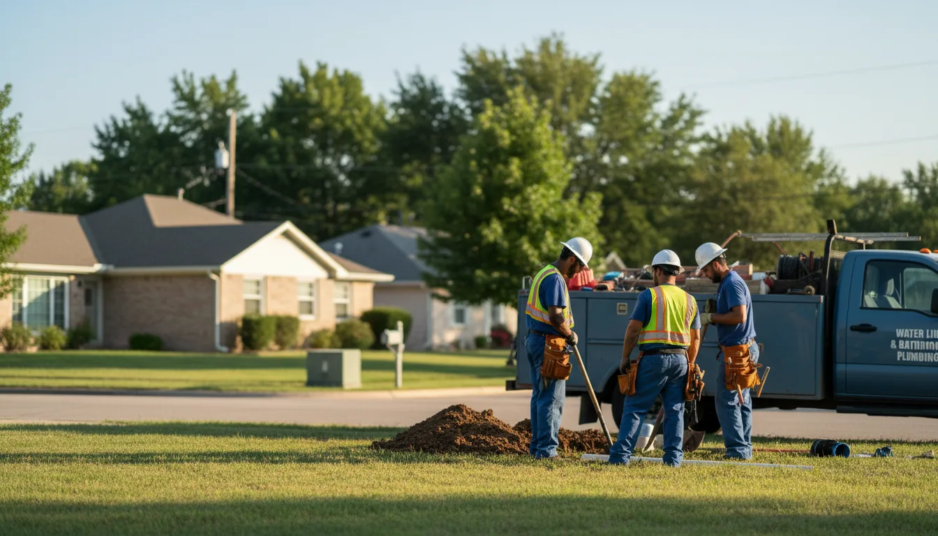 Residential water line and bathroom plumbing service in Mansfield, MA